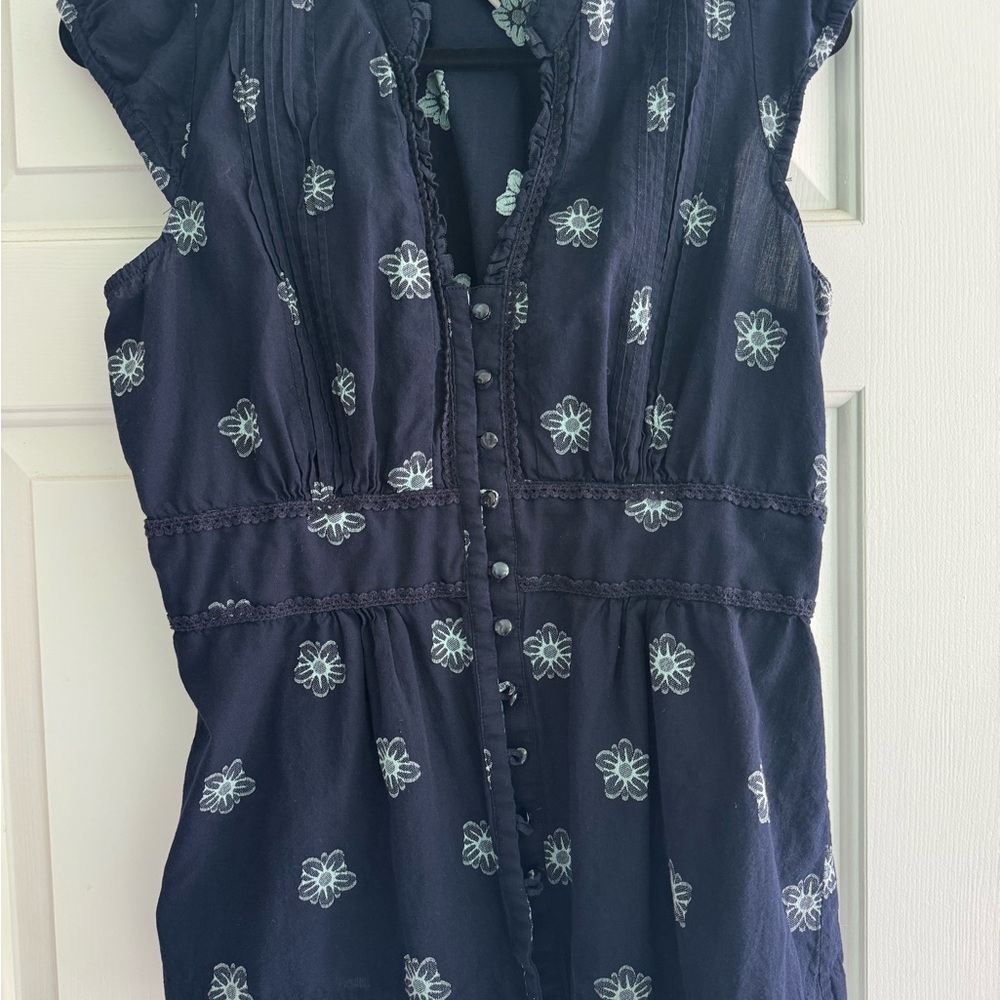 Odille Black Dress with Green Floral Embroidery